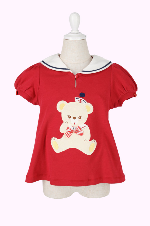 セーラーカラーくまアップリケプルオーバー（Toddler） – Shirley