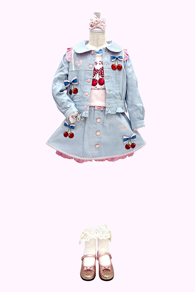 チェリープリントレース付きカットソー(Toddler)